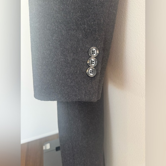 MANTONI TOP COAT CHARCOAL BLACK WOOL/CASHMERE - Picture 10 of 12